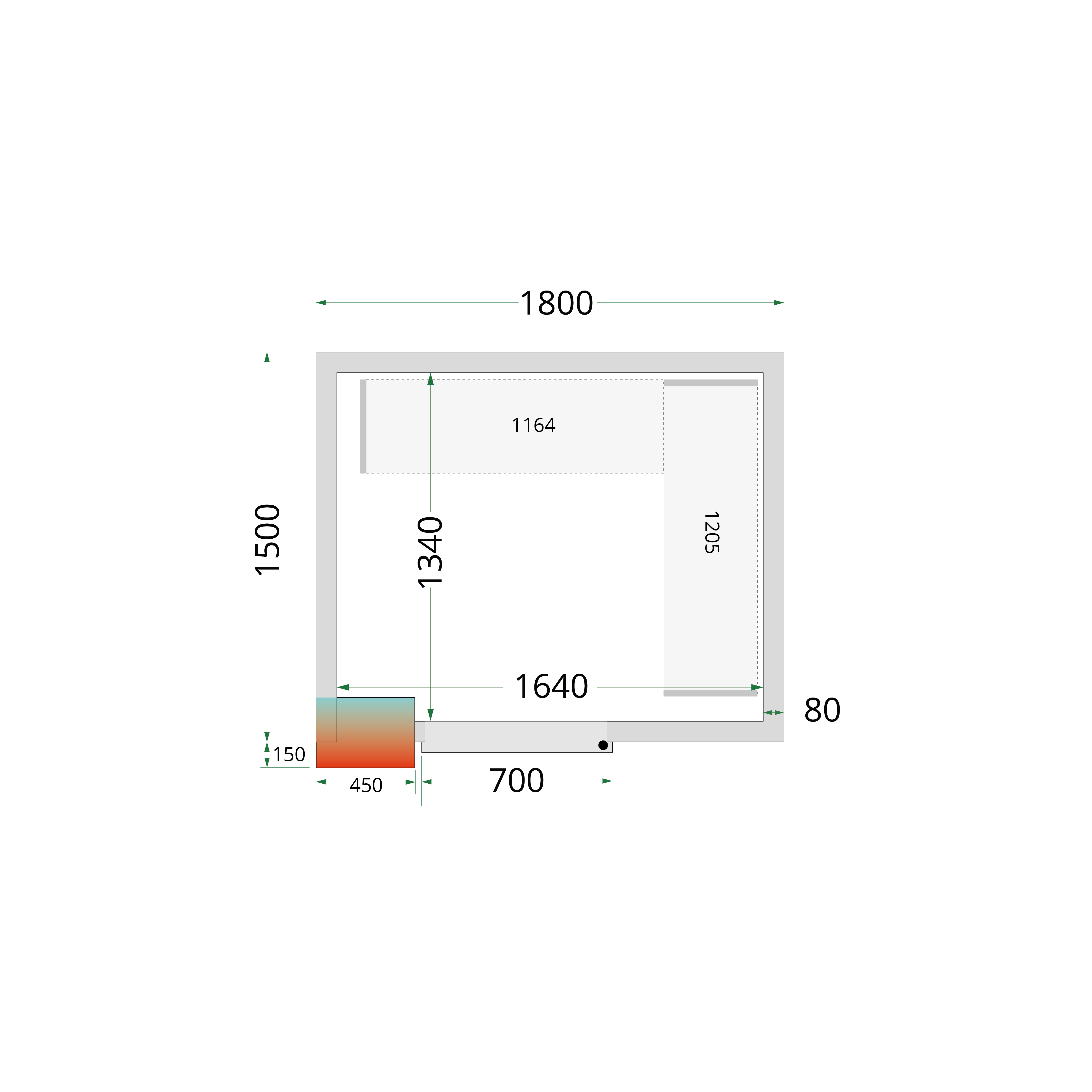 Panneaux de chambre froide 80 mm TEFCOLD-CR 180x150x220