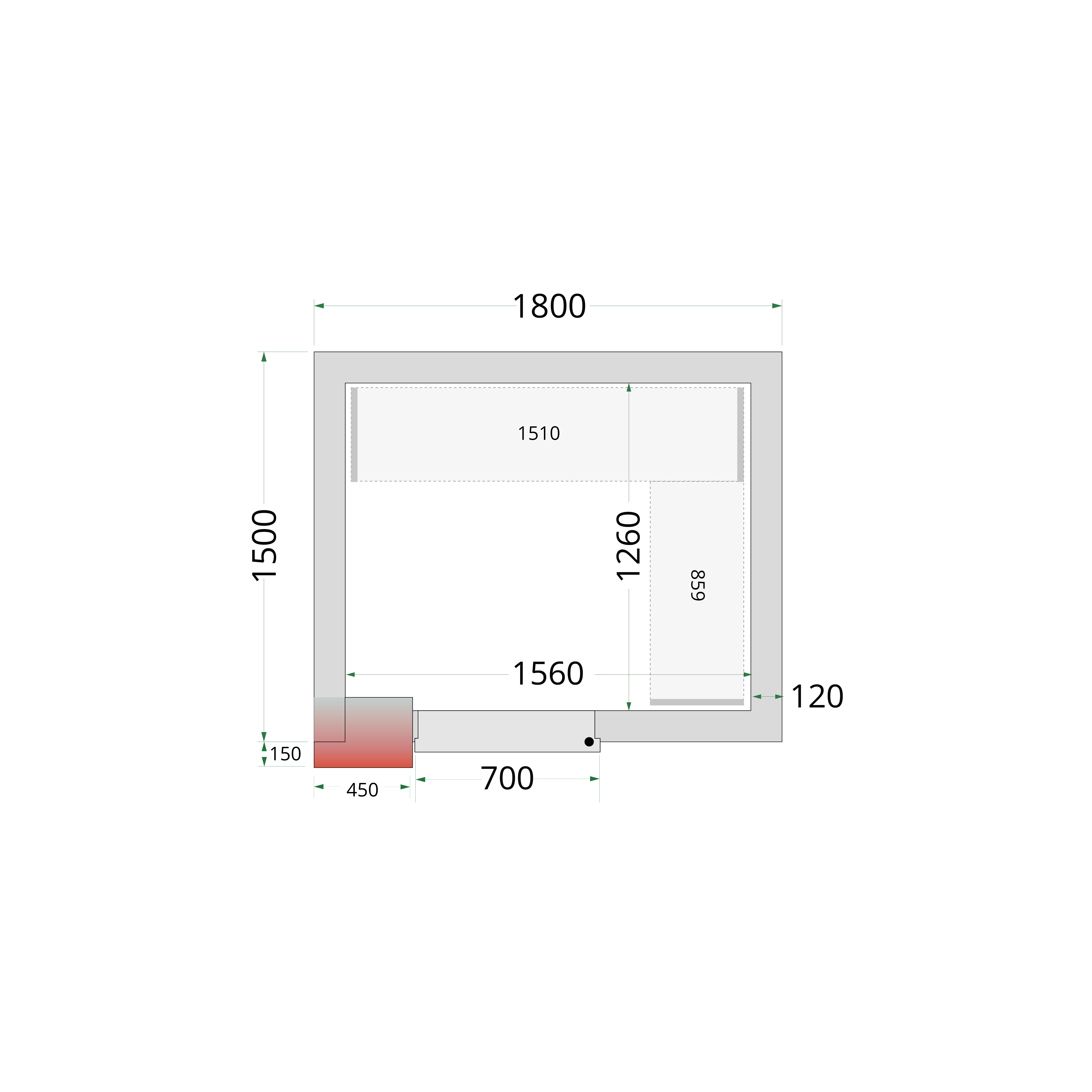 Chambre froide négative TEFCOLD-CRNF1815