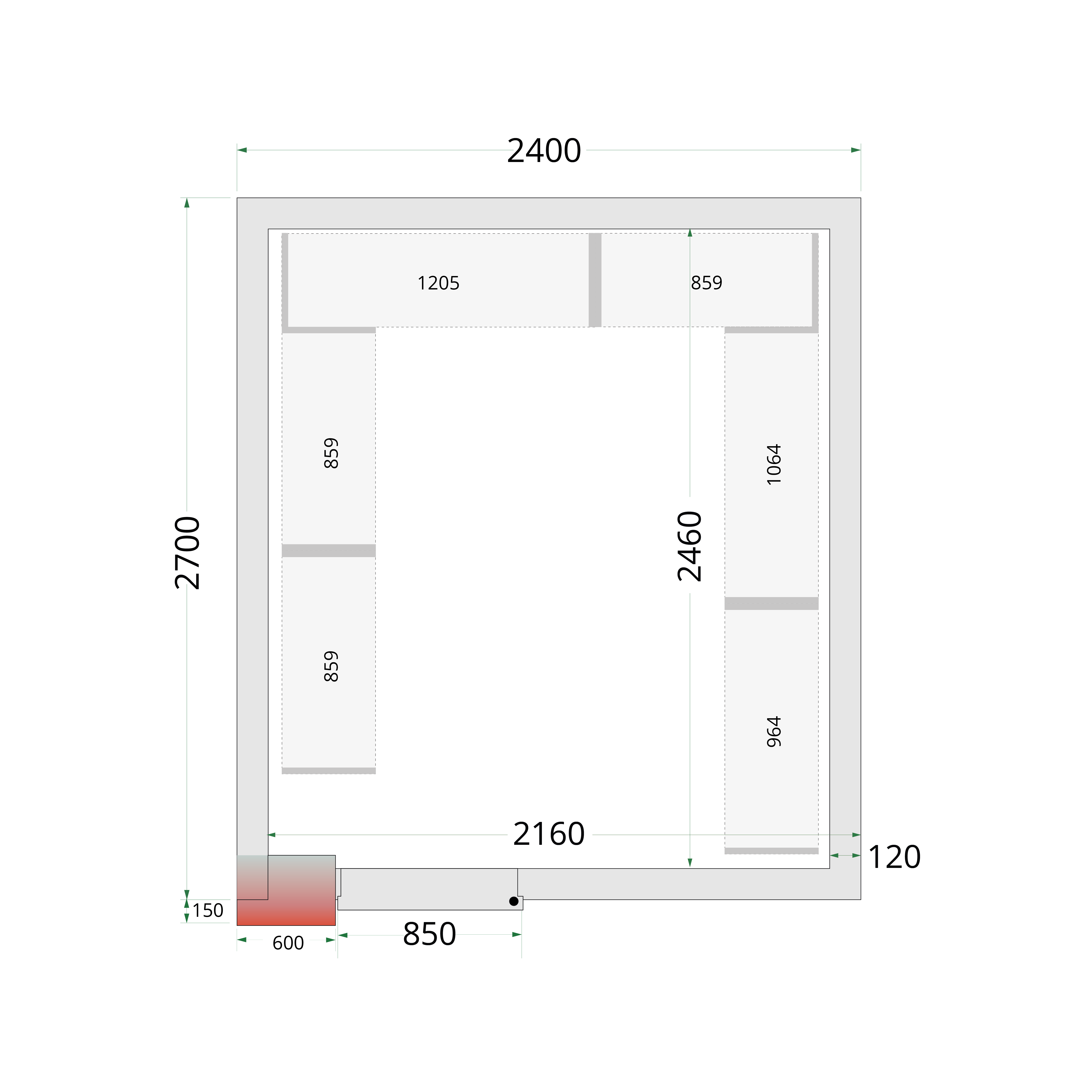 Chambre froide négative TEFCOLD-CRNF2427WD