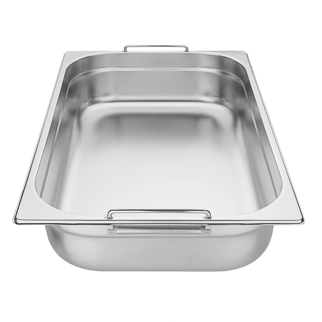 Bac GN 1/1 en inox avec poignées Vogue 100mm CB179