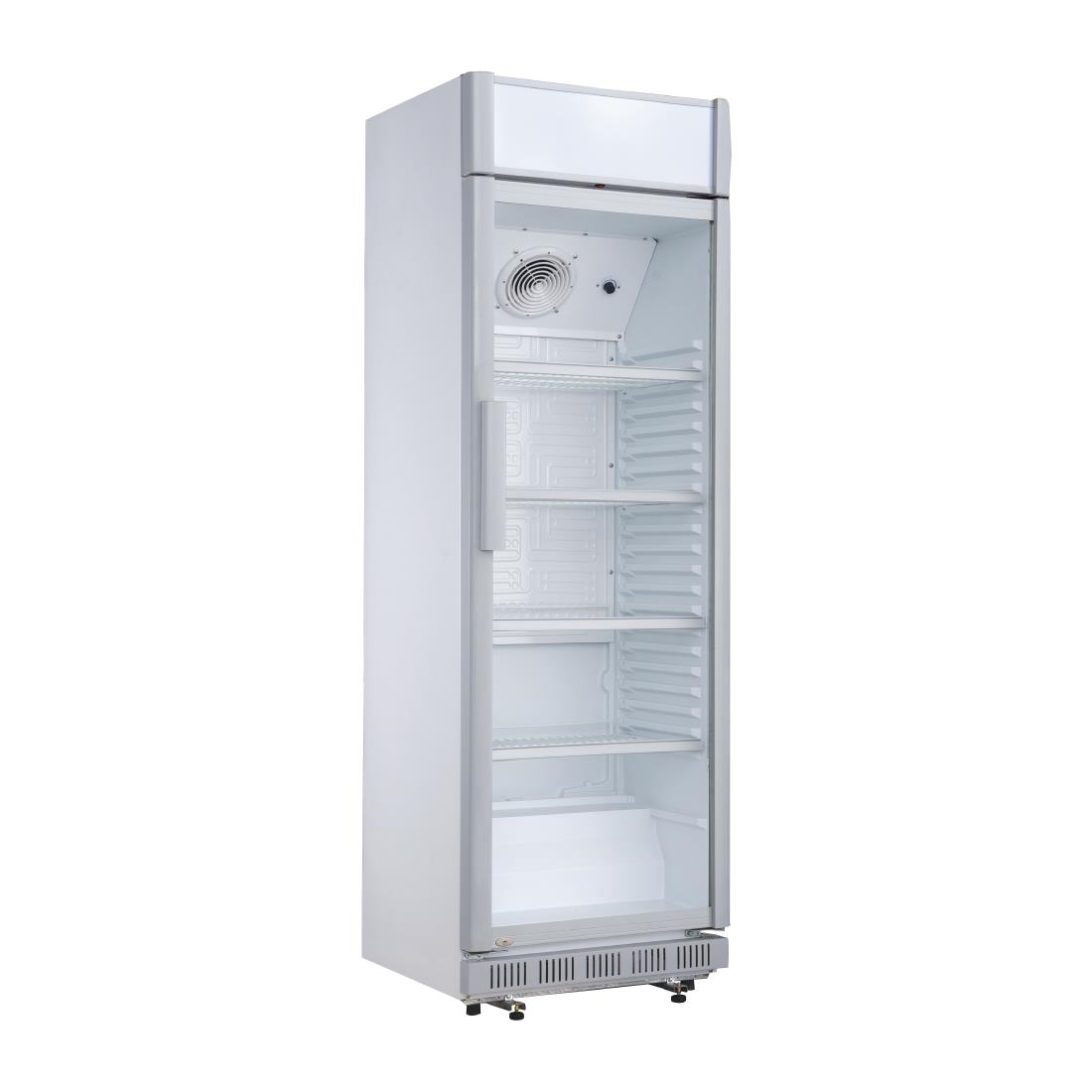 Armoire réfrigérée 1 porte vitrée avec caisson lumineux Polar Série C 346L CC064
