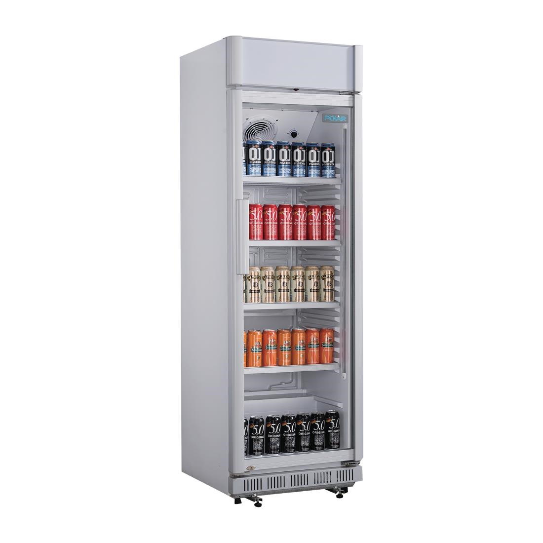Armoire réfrigérée 1 porte vitrée avec caisson lumineux Polar Série C 346L CC064