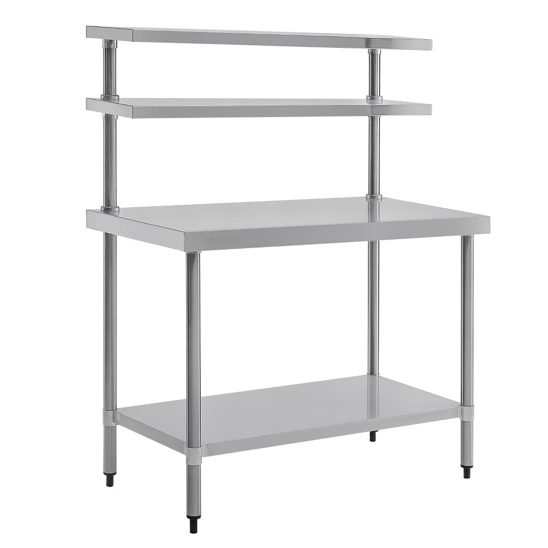 Table inox avec 2 étagères supérieures Vogue 1200mm CC359