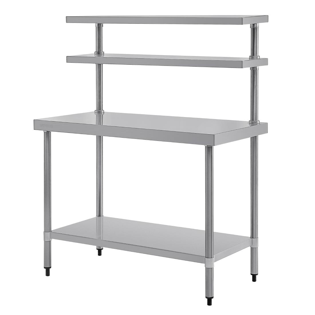 Table inox avec 2 étagères supérieures Vogue 1200mm CC359