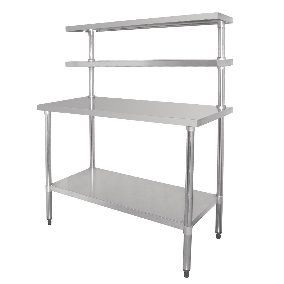 Table inox avec 2 étagères supérieures Vogue 1800mm CC360