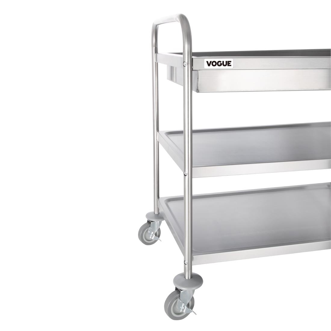 Chariot de débarrassage inox à plateau profond Vogue 3 niveaux CC365