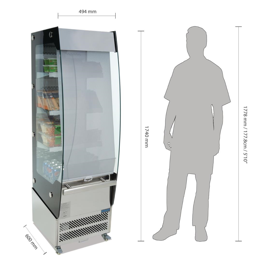 Vitrine positive libre service plusieurs niveaux 220L Polar Série G CD239