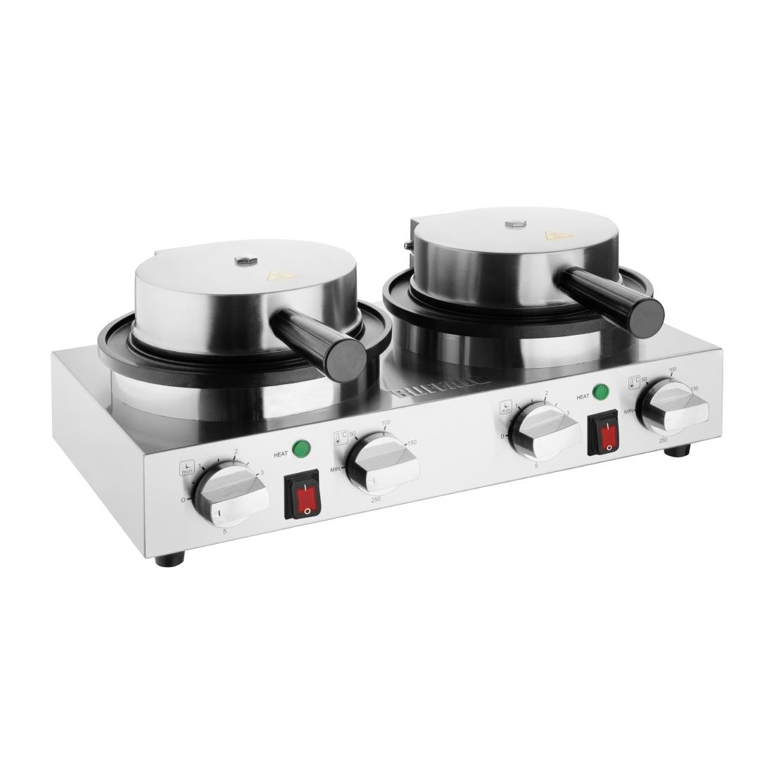 Gaufrier belge rond double Buffalo CJ533