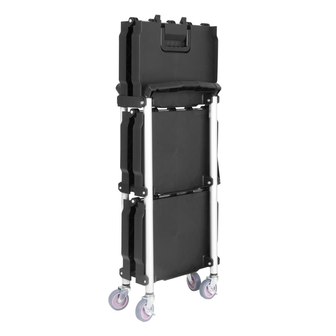 Petit chariot pliant en polypropylène Vogue 3 niveaux noir CK113