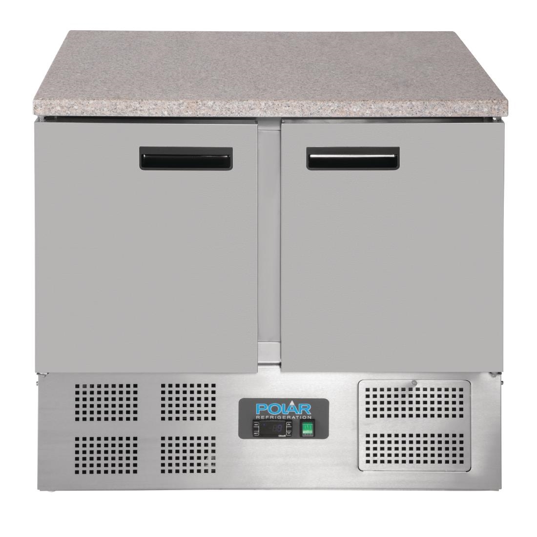 Table réfrigérée positive plan de travail en marbre Polar Série G 2 portes 240L CL108