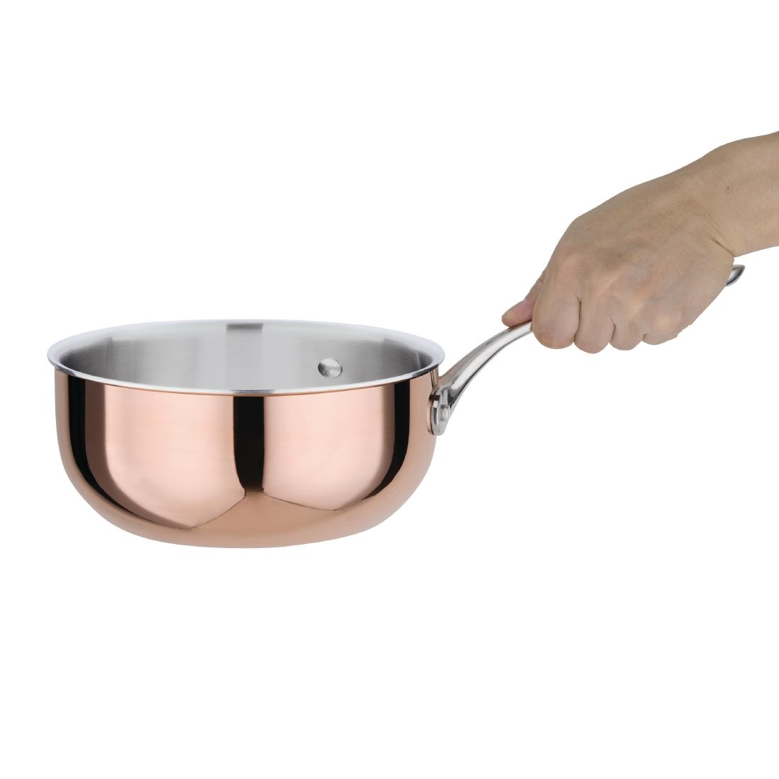 Sauteuse évasée en cuivre 3 couches induction Vogue 200mm CM677