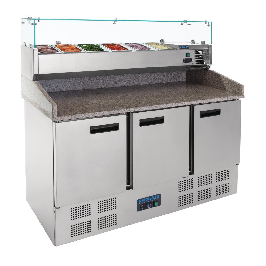 Comptoir de préparation pizza et salade réfrigéré 3 portes 368L CN267