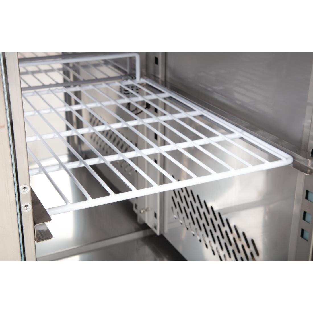 Comptoir de préparation réfrigéré GN avec pare-haleine Polar Série U 2 portes CT393