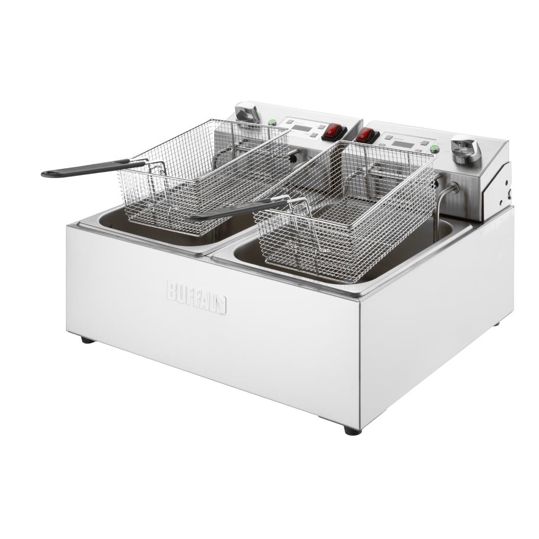 Friteuse électrique double avec minuterie Buffalo 2x5L CU624