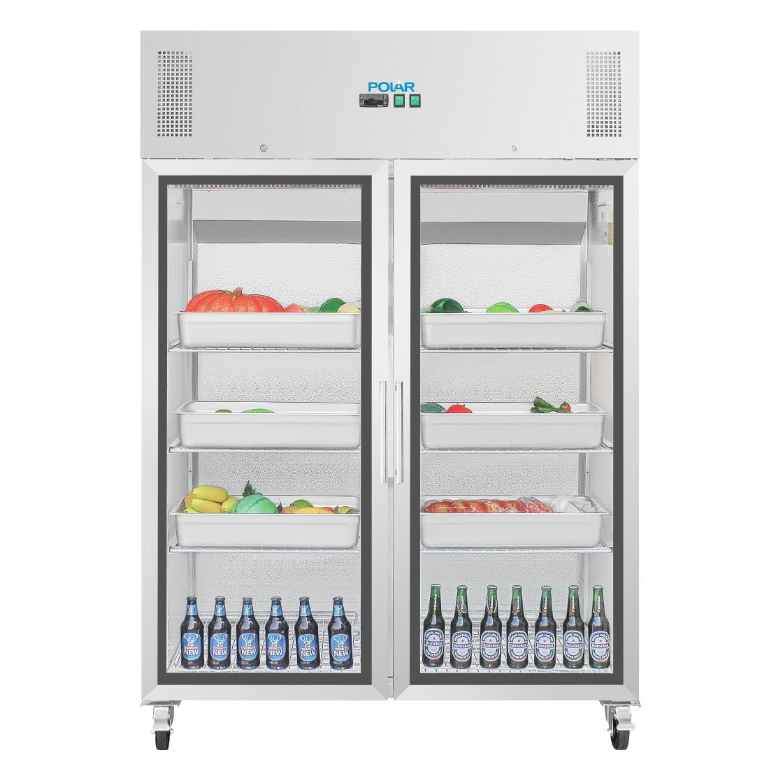 Vitrine réfrigérée positive deux portes GN 2/1 Polar Série G CW198