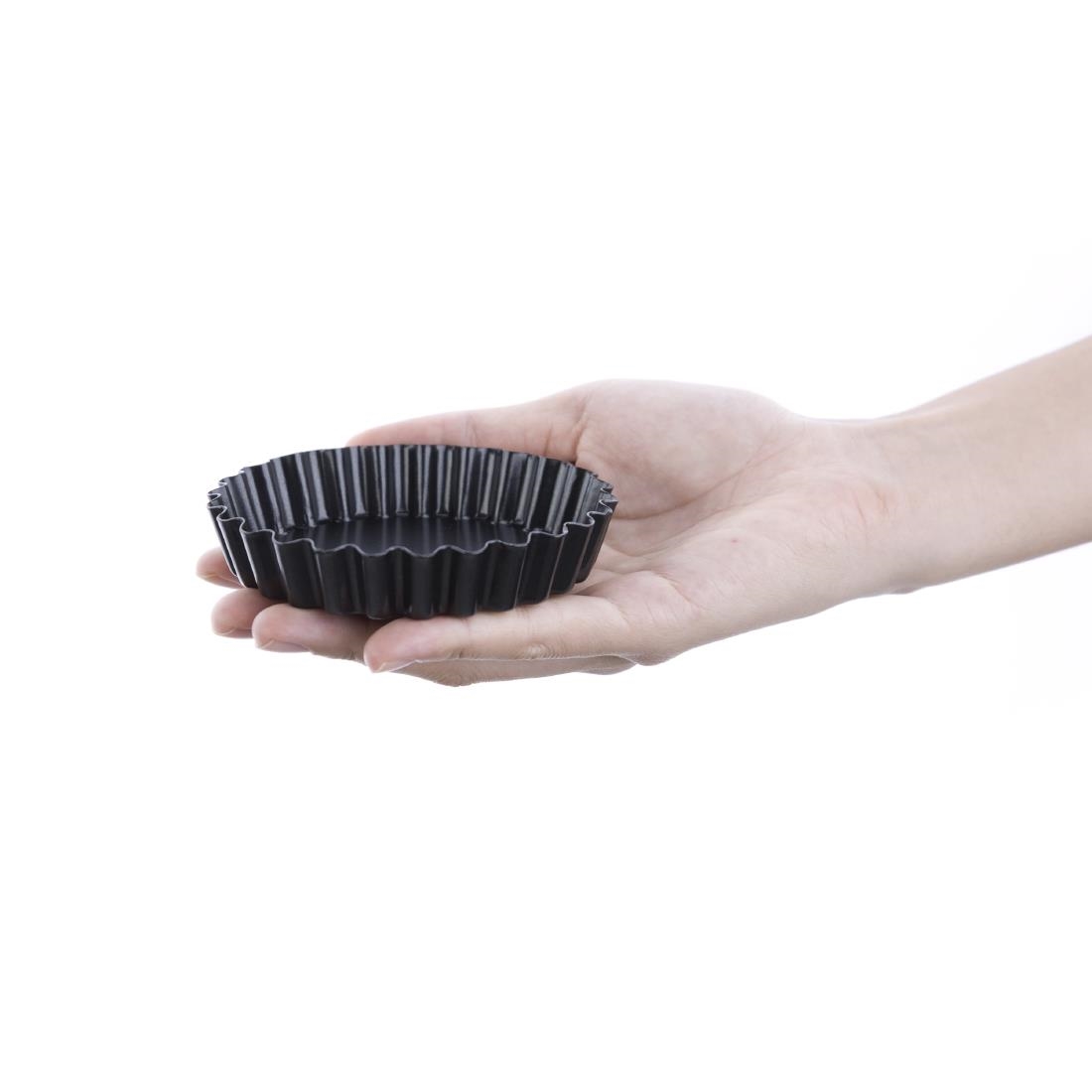 Moule à tartelette cannelé antiadhésif avec fond amovible Vogue 10 cm (x3) CW991