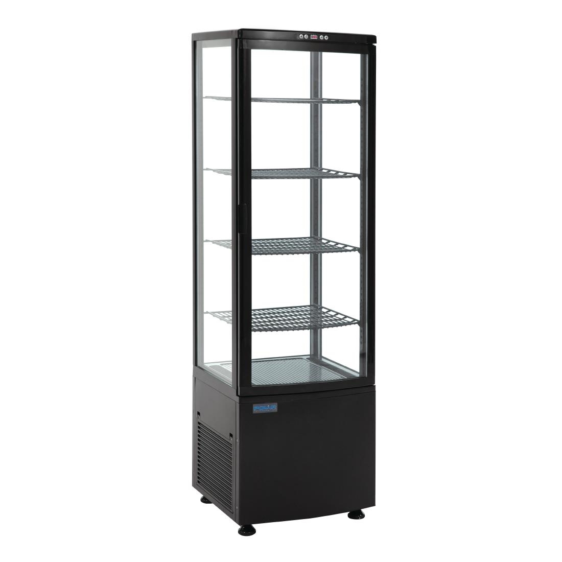 Vitrine réfrigérée porte incurvée économe en énergie Polar série C noire 235L CX573