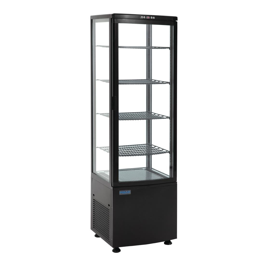 Vitrine réfrigérée porte incurvée économe en énergie Polar série C noire 235L CX573