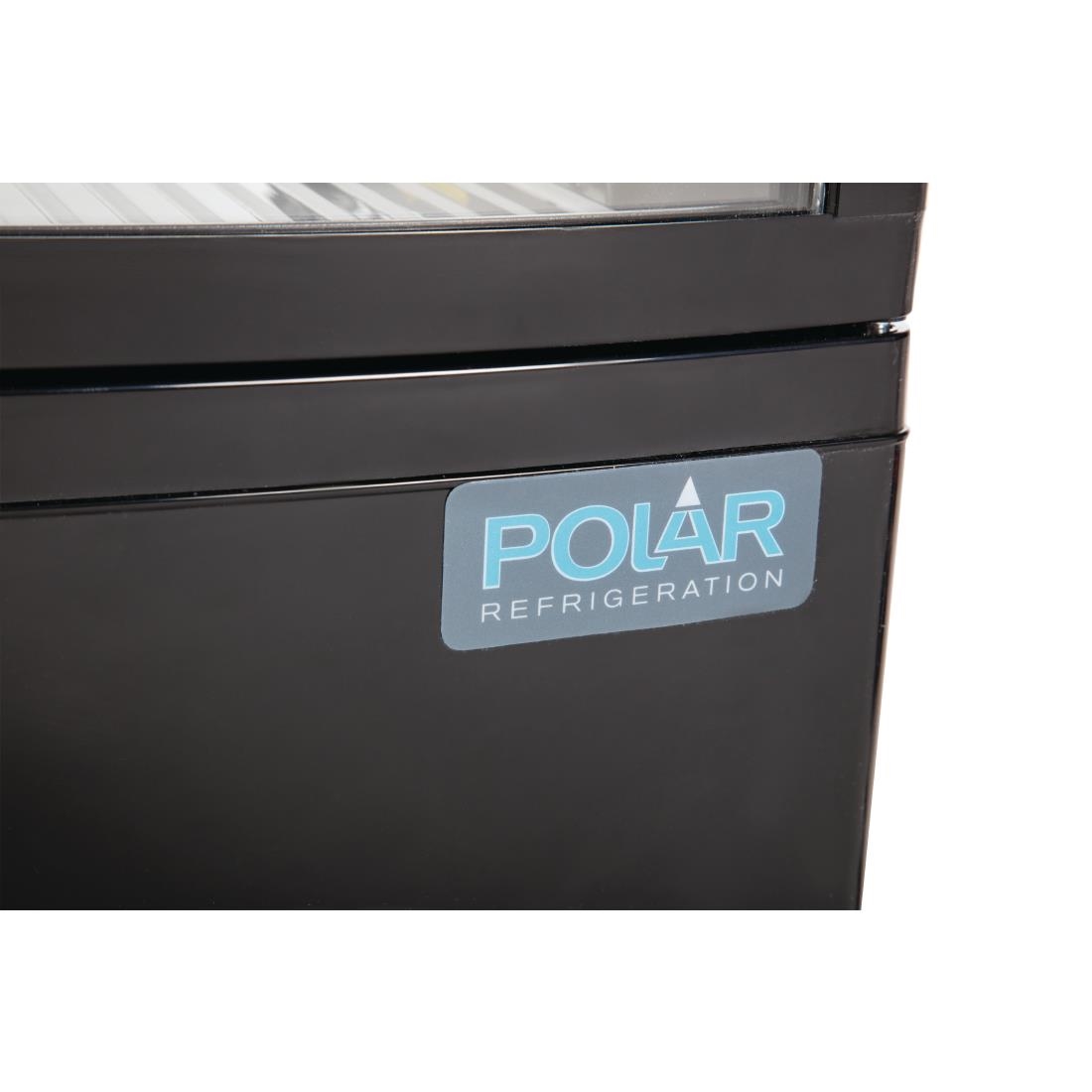Vitrine réfrigérée porte incurvée économe en énergie Polar série C noire 86L CX574