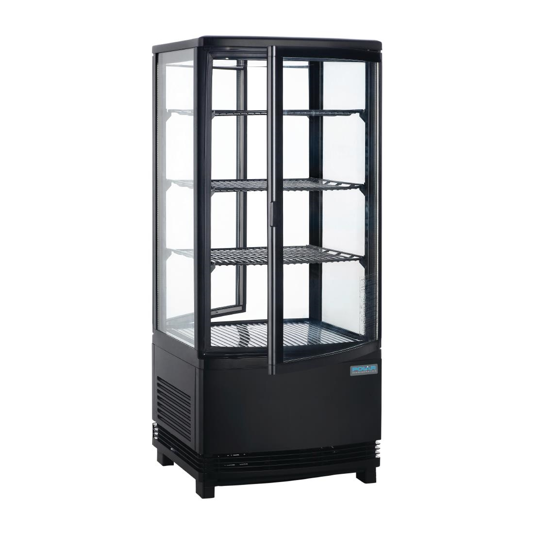 Vitrine réfrigérée porte incurvée économe en énergie Polar série C noire 86L CX574