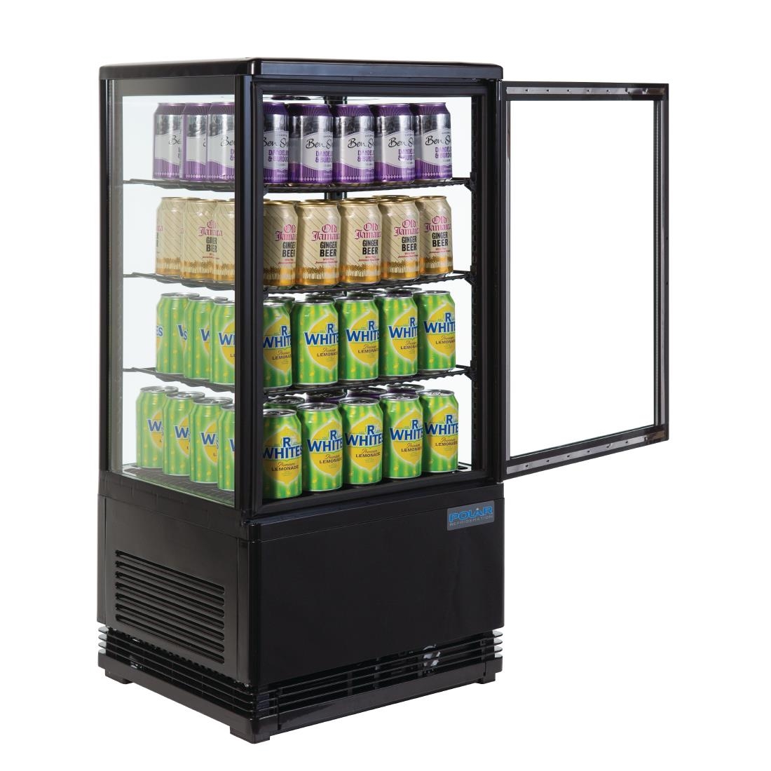 Vitrine réfrigérée économe en énergie Polar série C noire 68L CX577