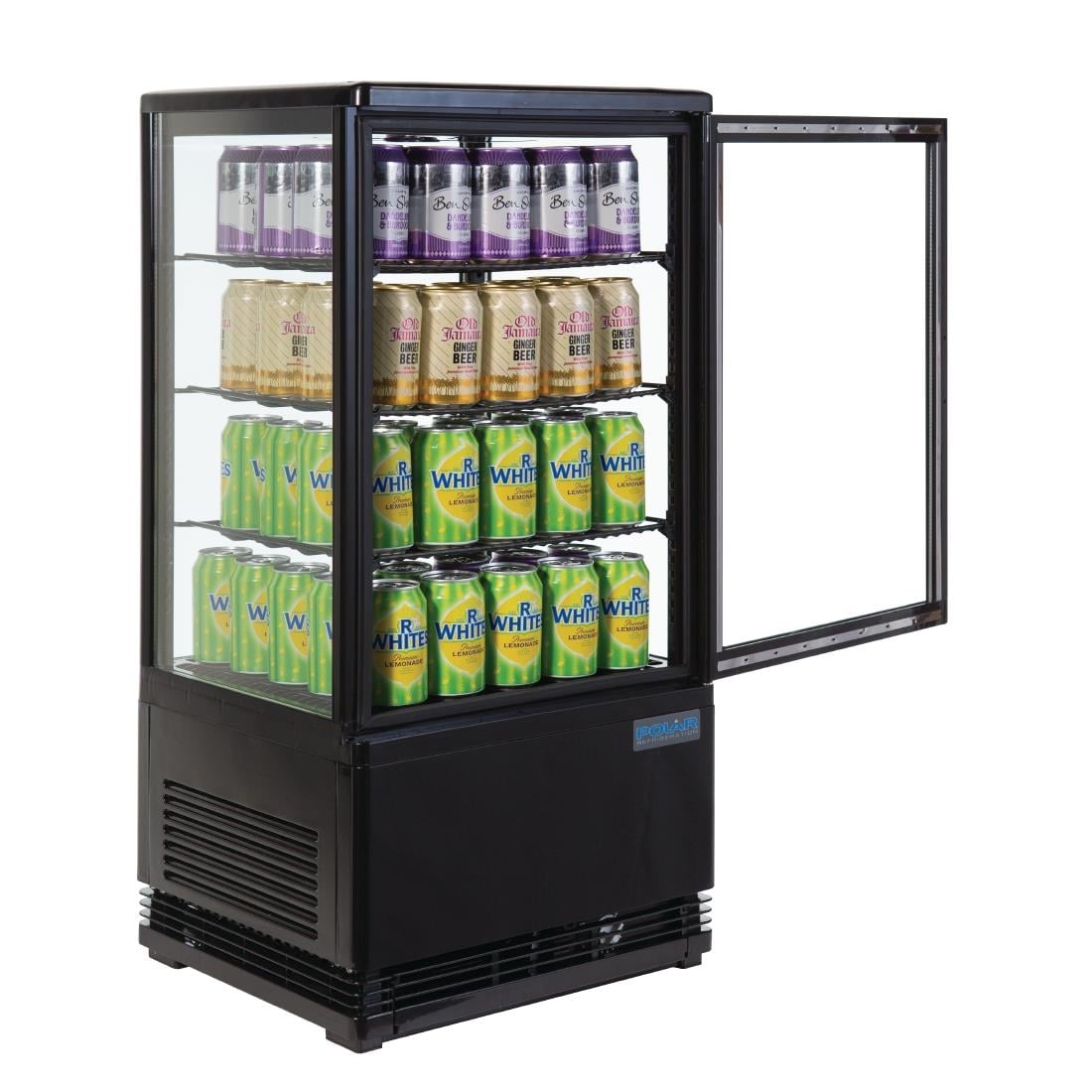Vitrine réfrigérée économe en énergie Polar série C noire 68L CX577
