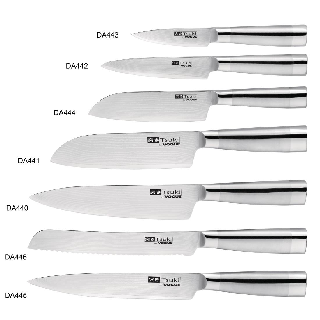 Couteau japonais Santoku Vogue Series 8 Tsuki 143mm DA444