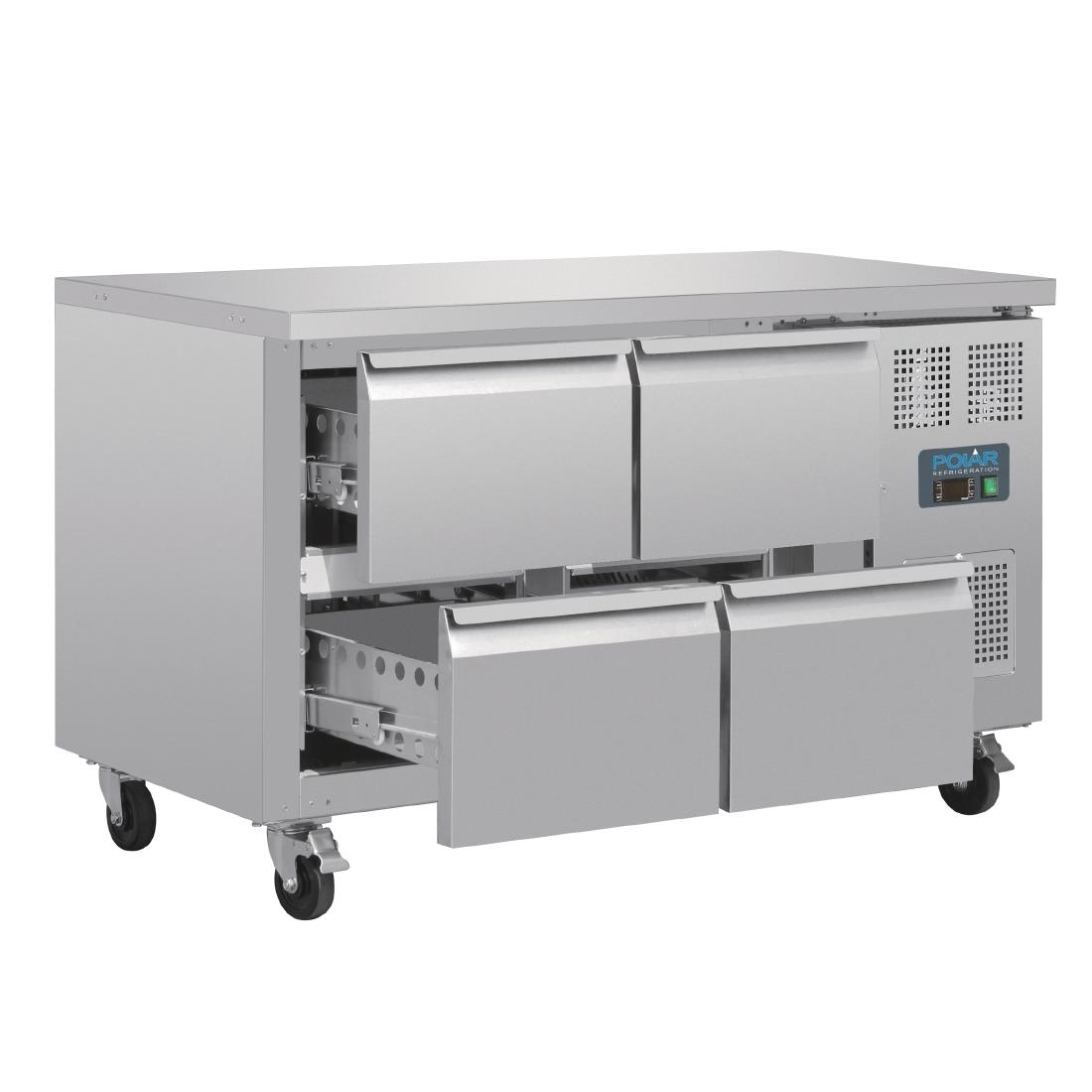 Table réfrigérée GN 1/1 ventilée 4 tiroirs Polar Série U DA547