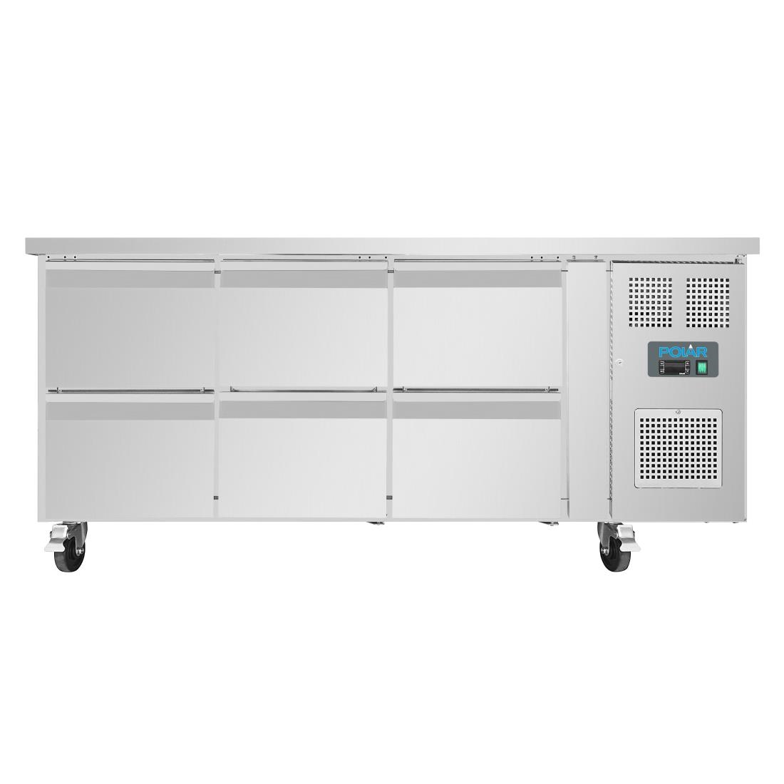 Table réfrigérée GN 1/1 ventilée 6 tiroirs Polar Série U DA548