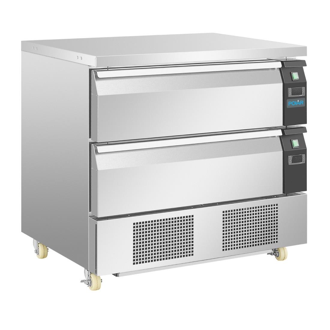 Soubassement double réfrigération 2 tiroirs Polar Série U 4x GN 1/1 DA996