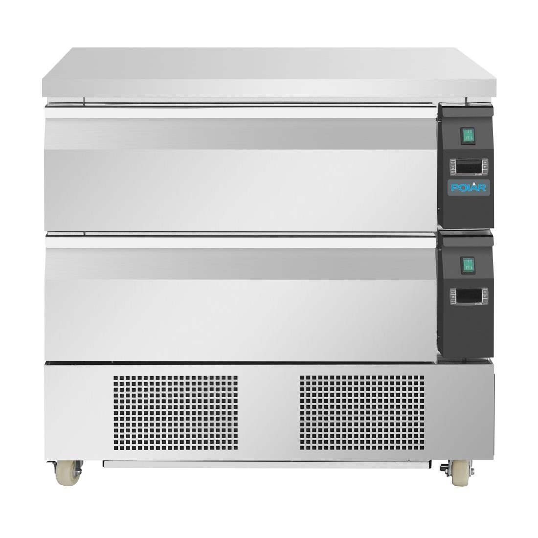 Soubassement double réfrigération 2 tiroirs Polar Série U 4x GN 1/1 DA996