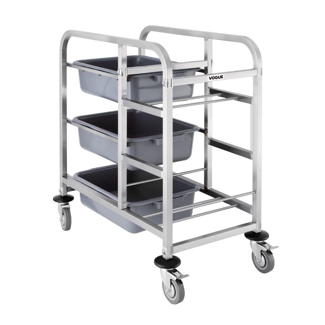 Chariot de cantine en acier inoxydable Vogue DK738