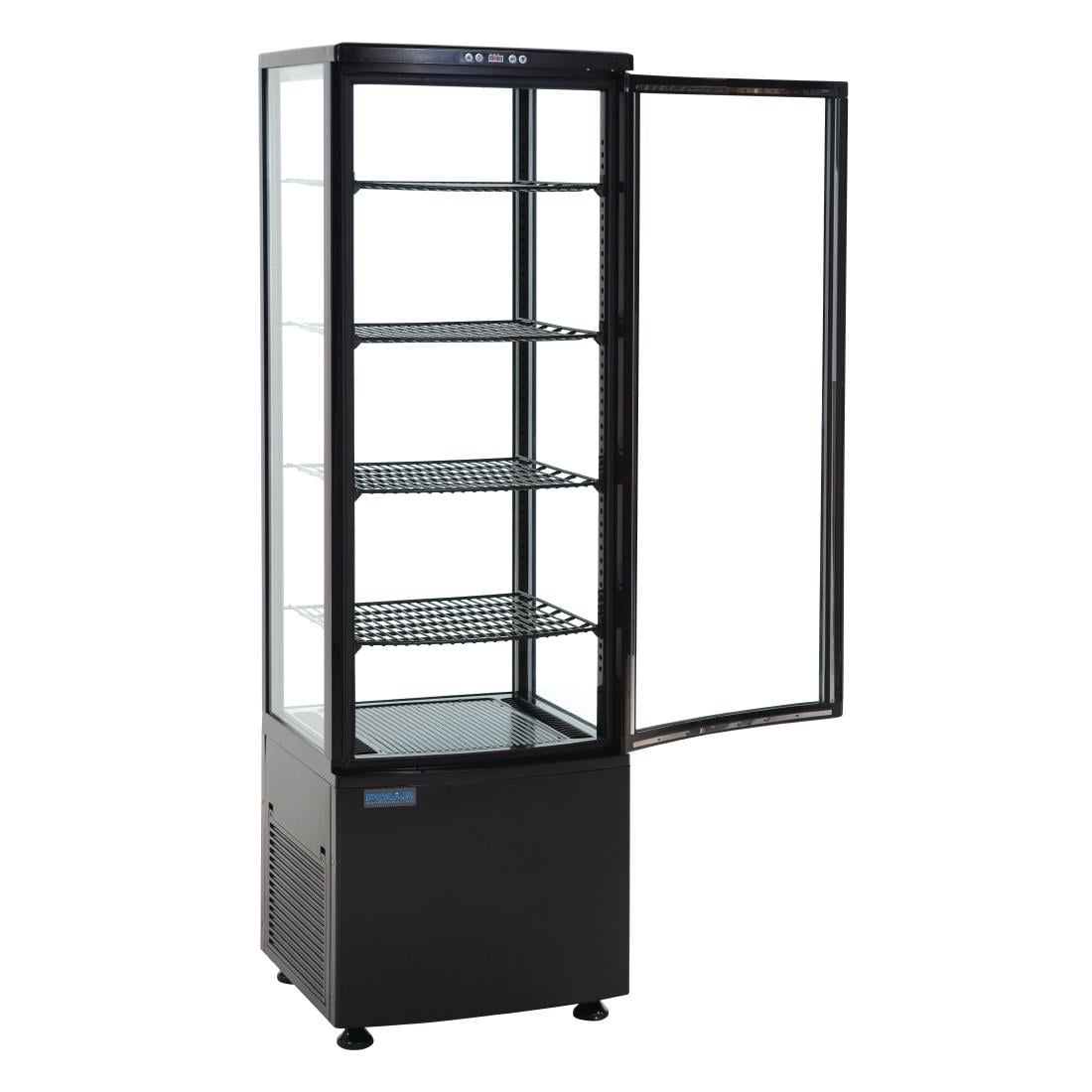 Vitrine réfrigérée avec portes incurvées Polar Série C noire 235L DP289
