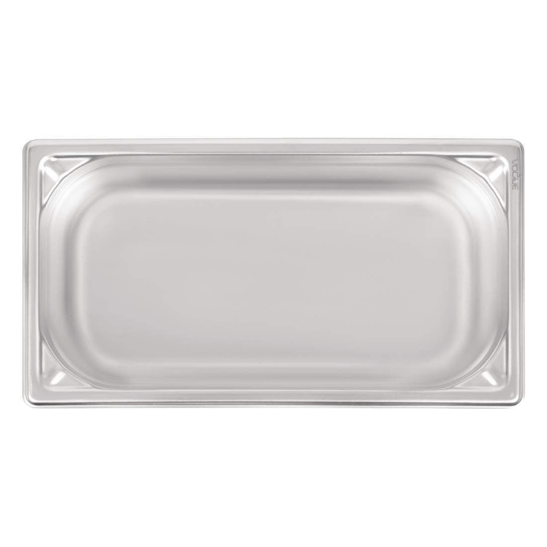 Bac inox 18/10 GN 1/3 professionnel Vogue 100mm DW443
