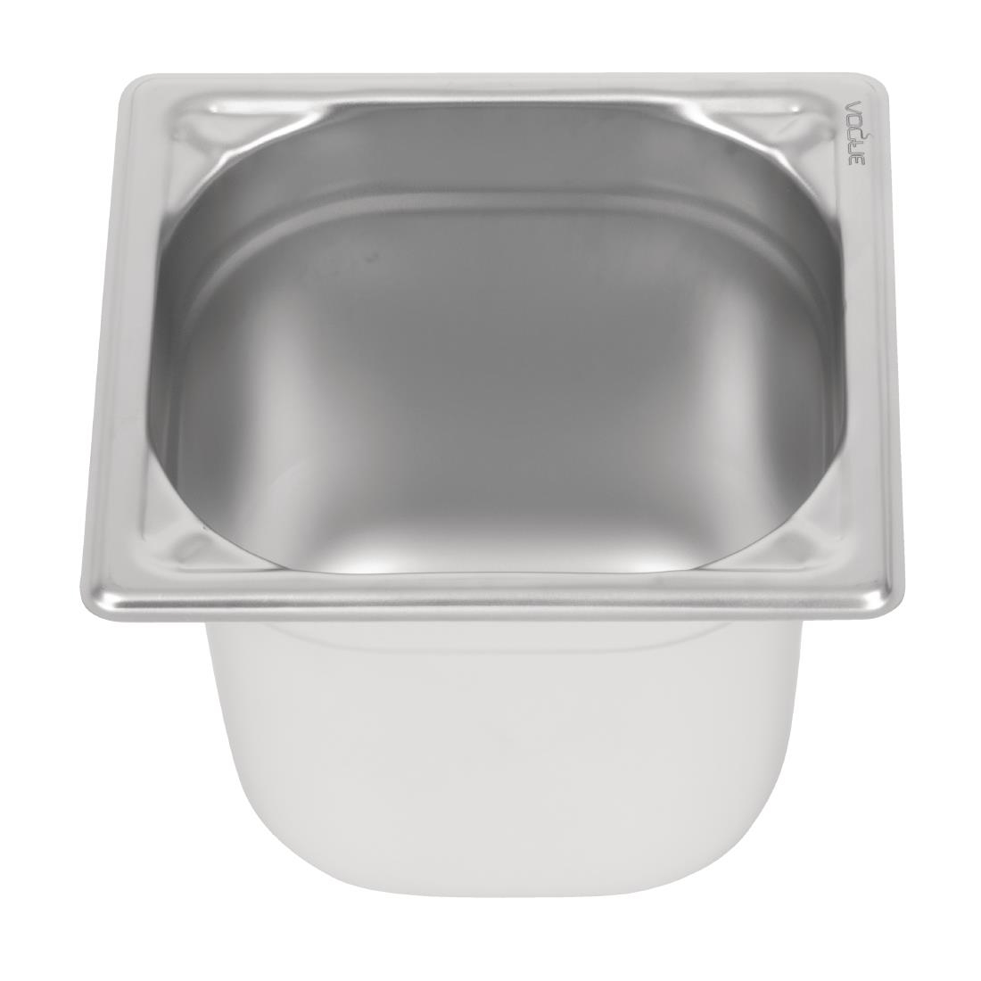 Bac inox 18/10 GN 1/6 professionnel Vogue 150mm DW451