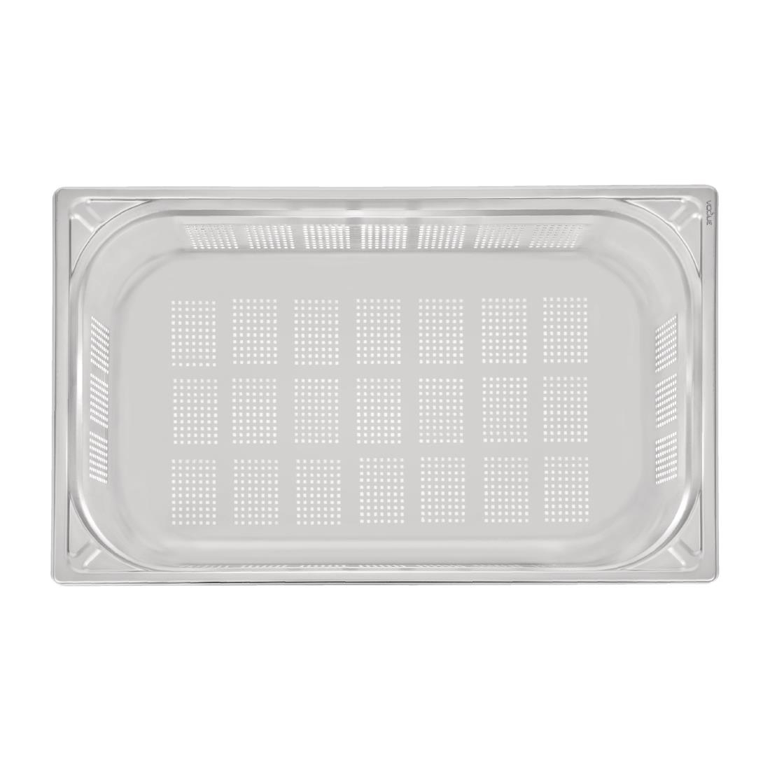 Bac inox 18/10 perforé GN 1/1 professionnel Vogue 150mm DY176