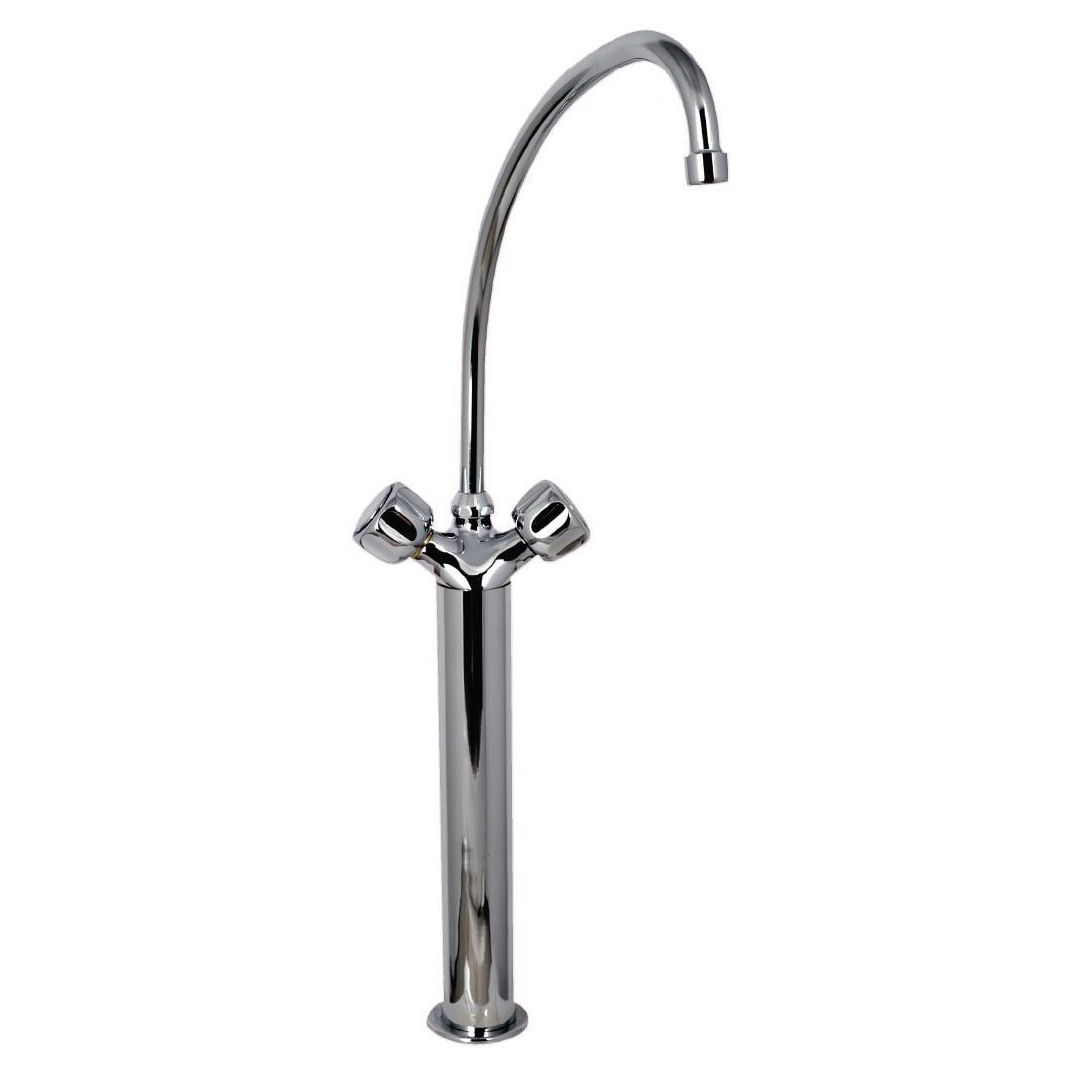 Robinet mélangeur monotrou modèle lourd 3/4" avec 2 robinets, bec mobile ø 25 x 200mm sur colonne 400mm Gastro M DY381