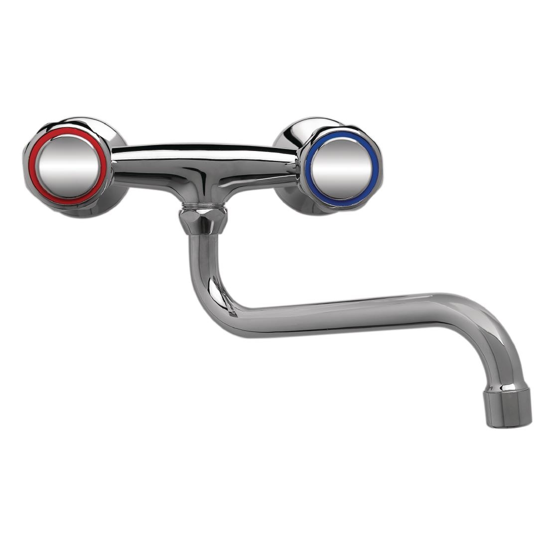 Robinet mélangeur bi-trou standard fixation murale col bas 300mm Gastro M DY385