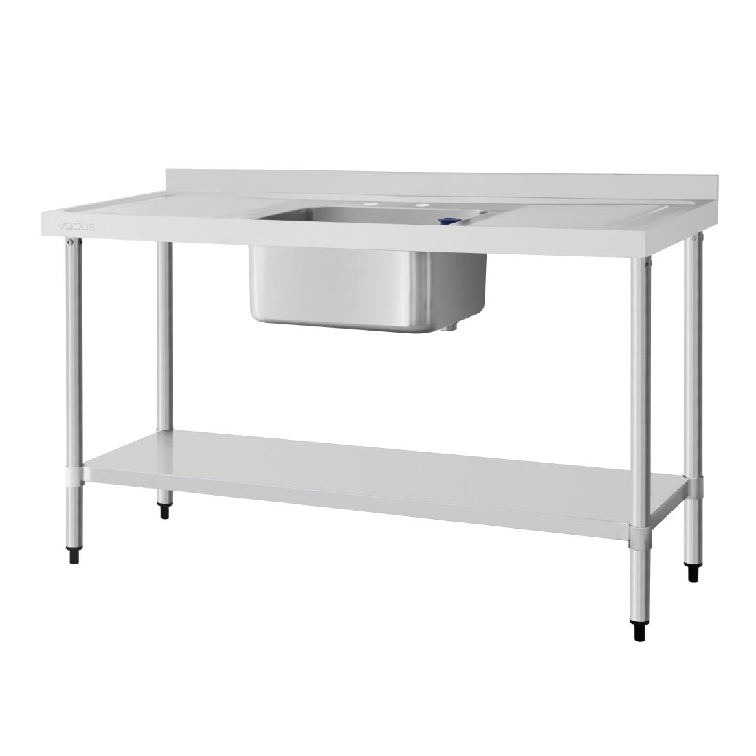 Plonge un bac double égouttoir Vogue 1500mm DY826