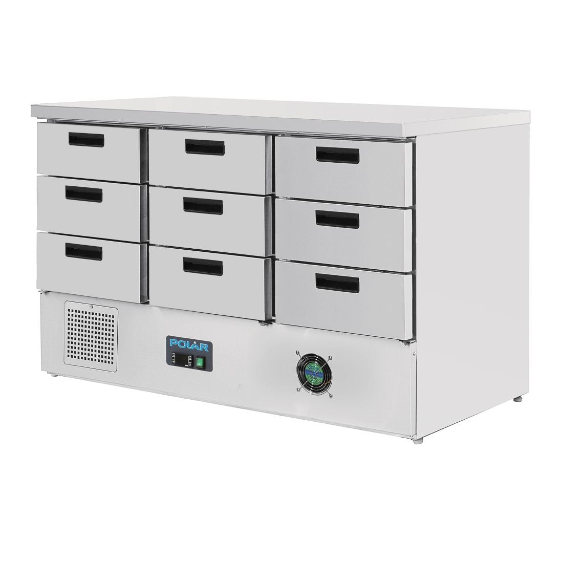 Table réfrigérée positive 9 tiroirs Polar série G 368L FA441