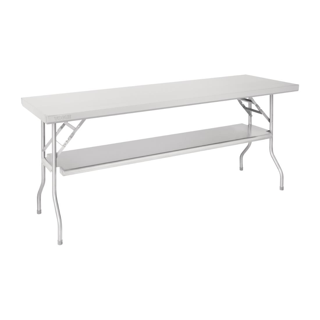Table de travail pliante inox Vogue 1830x610x780mm FN289