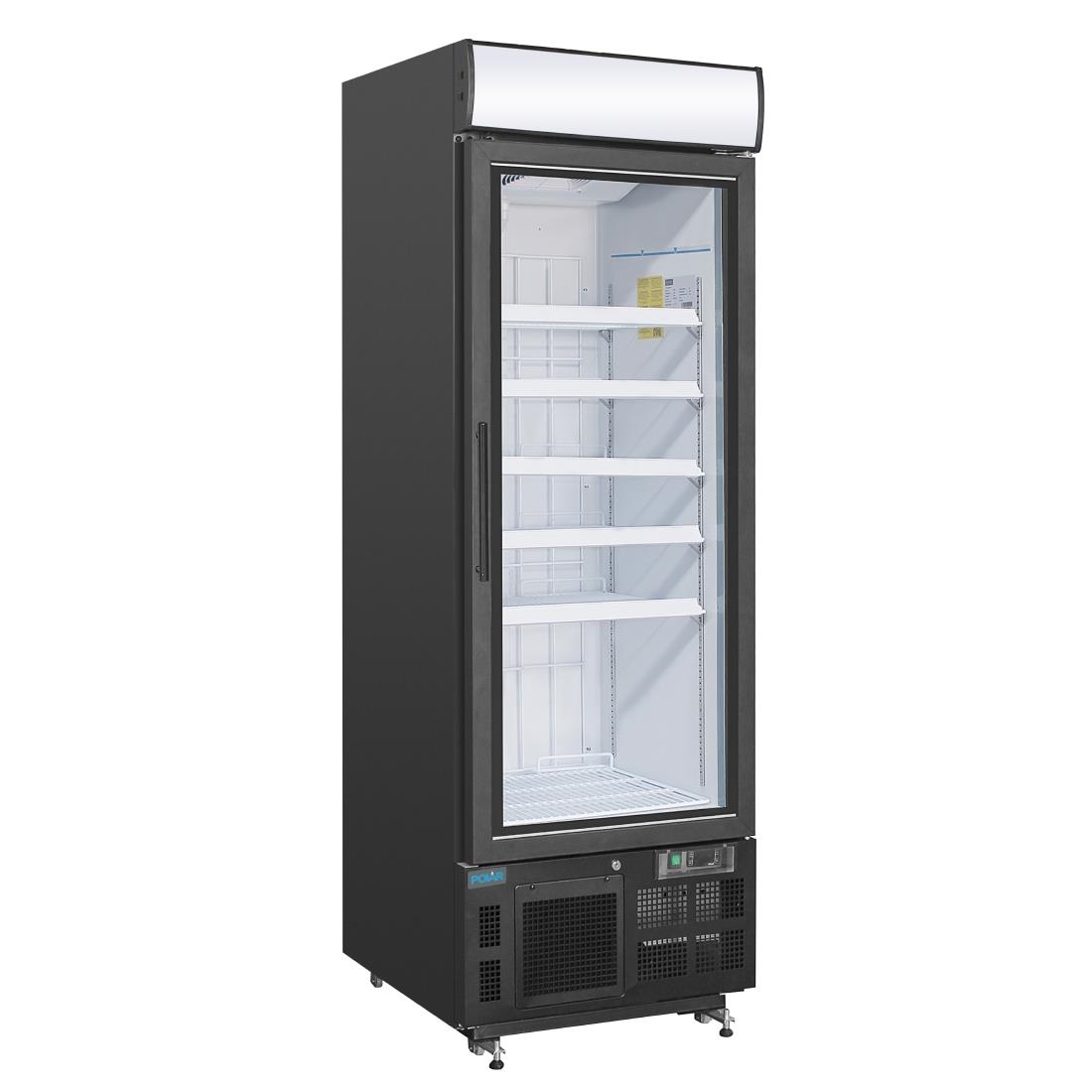 Vitrine réfrigérée négative avec caisson lumineux Polar Série G 412L noire GH428