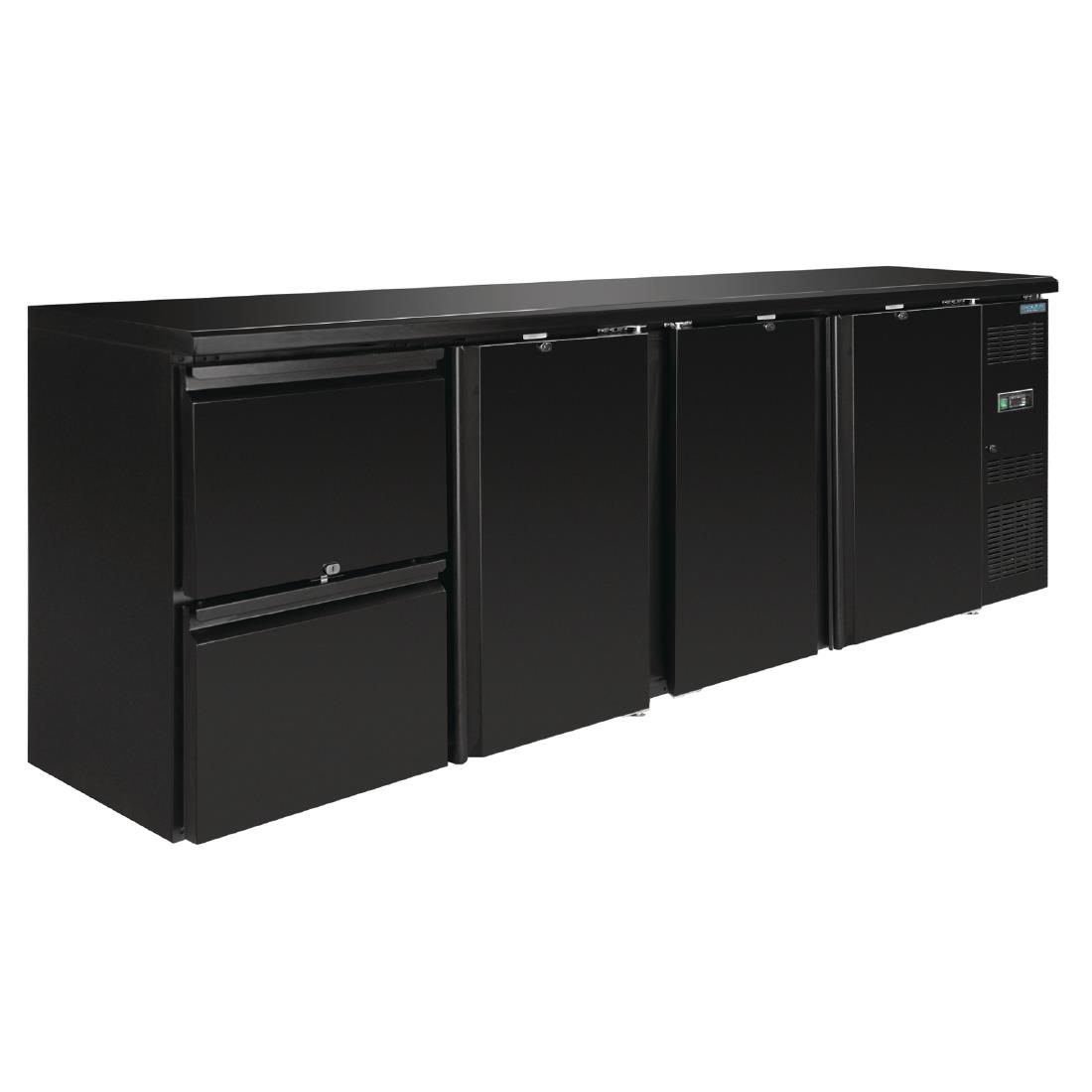 Arrière-bar Polar Série U 3 portes et 2 tiroirs GL188