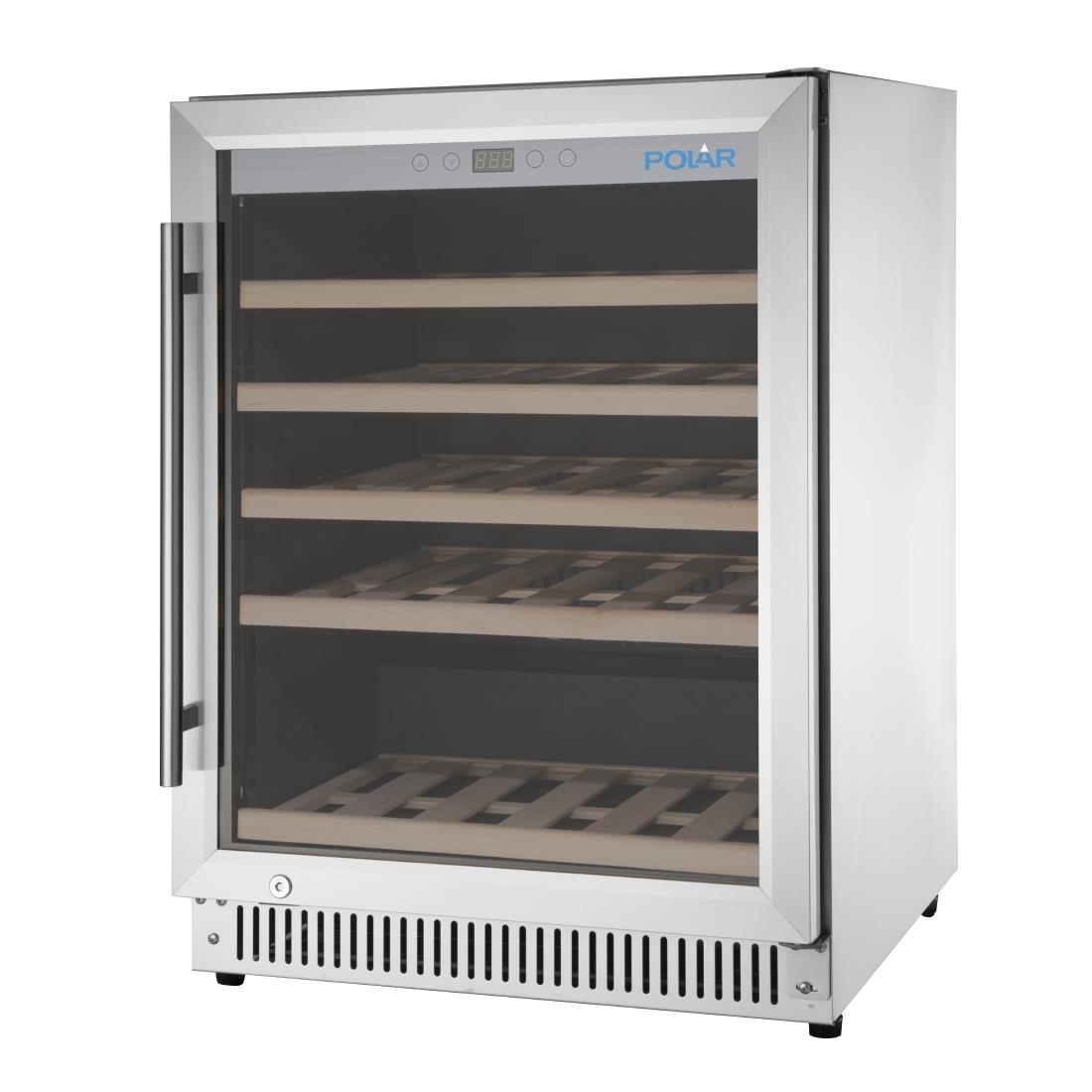 Rafraîchisseur à vin dessous de comptoir en inox Polar Série G 47 bouteilles GM627