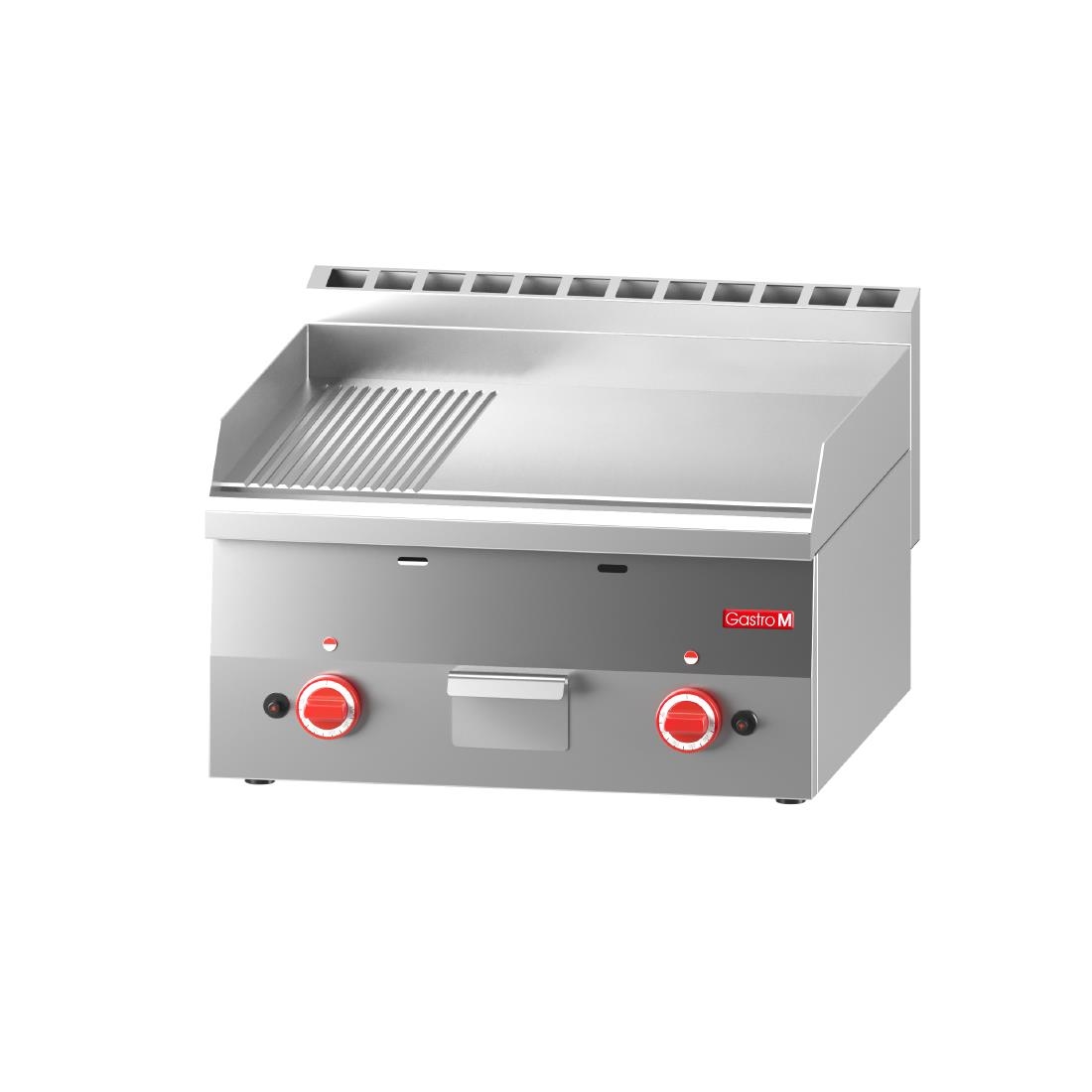 Plancha gaz plaque 2/3 lisse 1/3 rainurée 60/60 FTRG Gastro M 600 GN025