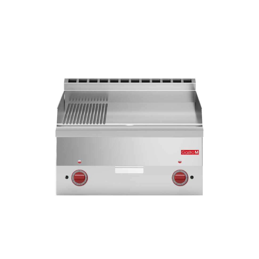 Plancha électrique plaque 2/3 lisse 1/3 rainurée Gastro M 600 GN027