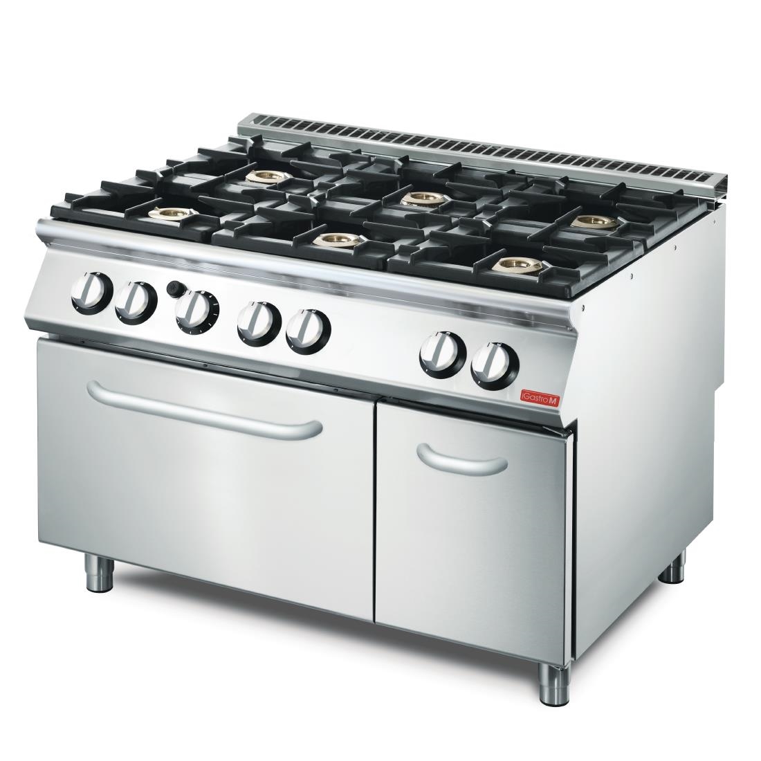 Fourneau 6 feux et four gaz Gastro M 700 GM70/120CFG GN083