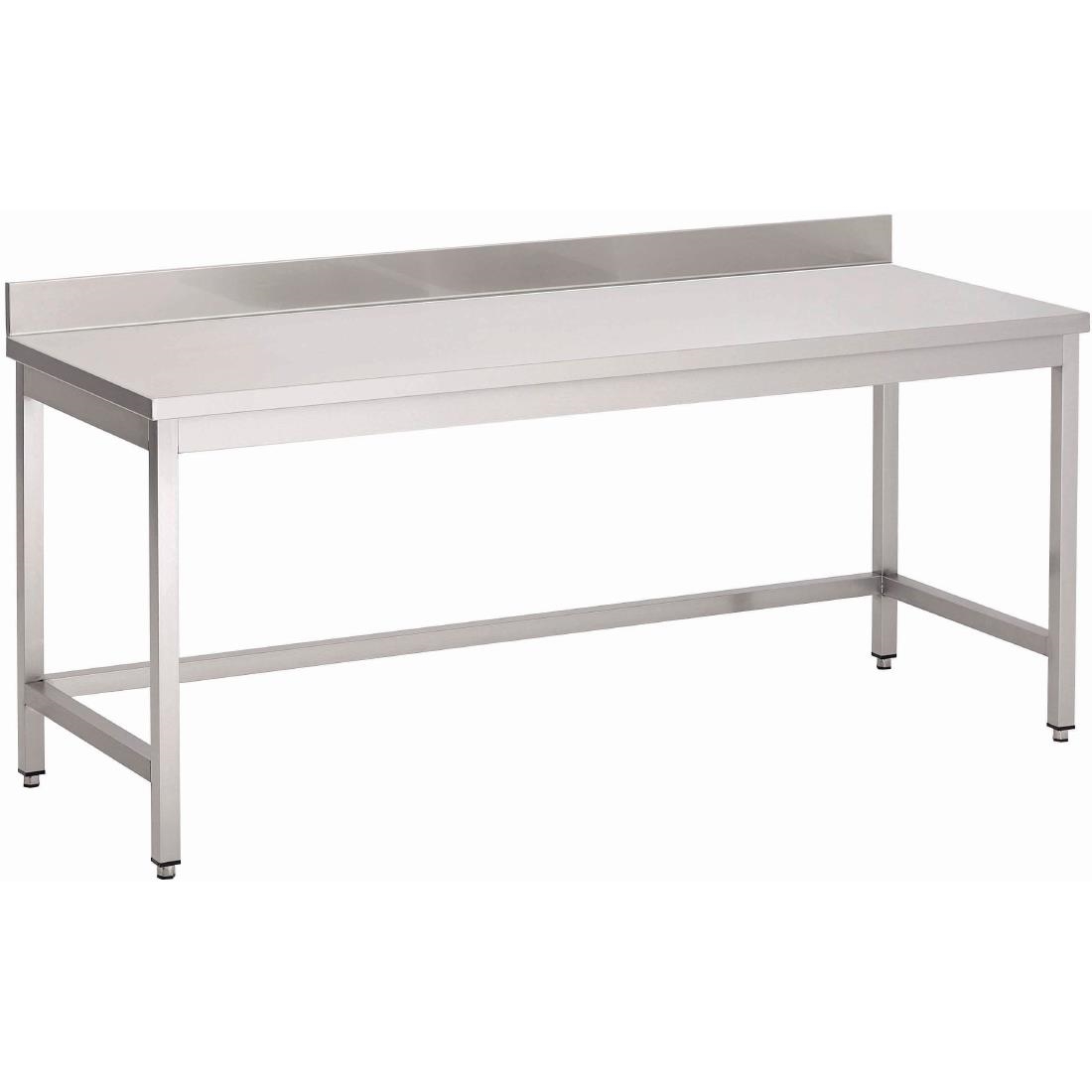 Table inox sans étagère basse avec dosseret Gastro M 700 x 700 x 850mm GN114