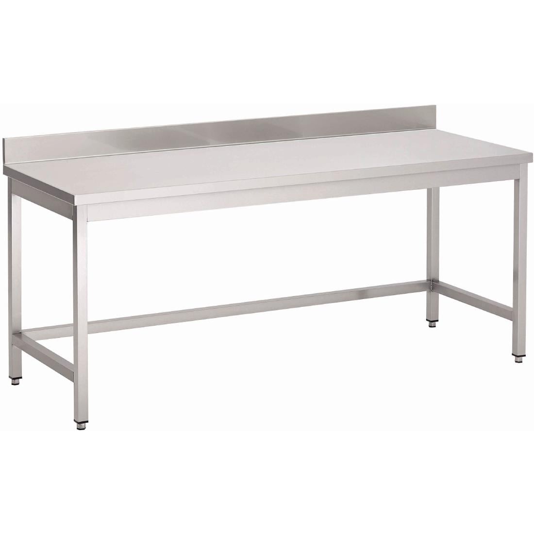 Table inox sans étagère basse avec dosseret Gastro M 1000 x 700 x 850mm GN115