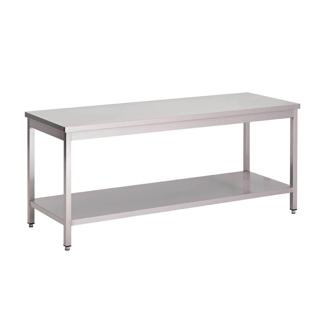 Table inox avec étagère basse Gastro M 700 x 700 x 890mm GN122